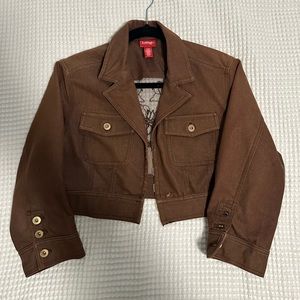 Brown Latina Life cropped jacket